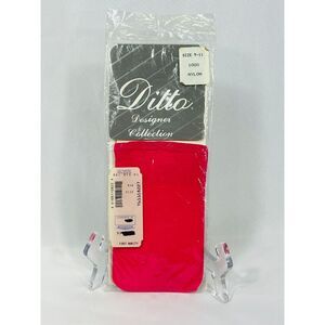NOS Y2K Hot Pink Knee High Hosiery Nylon Pantyhose Socks 1980s 1990s Bright Twee